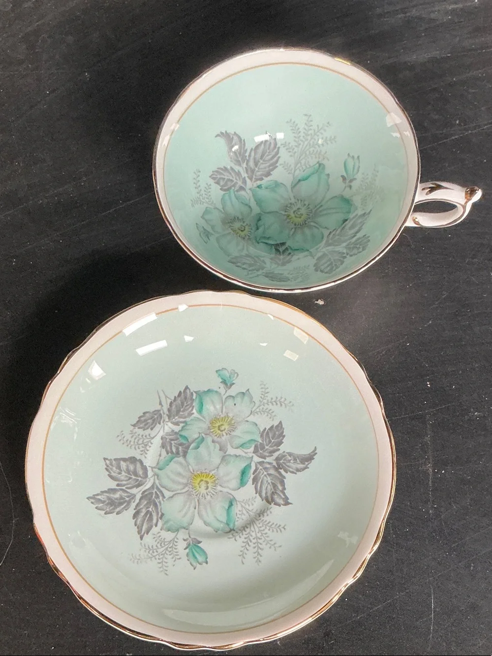 Vintage Floral Porcelain Teacup and Saucer Sets